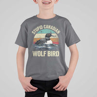 Stupid Canadian Wolf Bird T Shirt For Kid Funny Retro LGBT Romance Hockey Fan - Wonder Print Shop