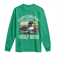 Stupid Canadian Wolf Bird Long Sleeve Shirt Funny Retro LGBT Romance Hockey Fan - Wonder Print Shop