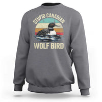 Stupid Canadian Wolf Bird Sweatshirt Funny Retro LGBT Romance Hockey Fan - Wonder Print Shop