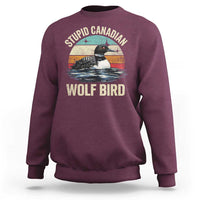 Stupid Canadian Wolf Bird Sweatshirt Funny Retro LGBT Romance Hockey Fan - Wonder Print Shop