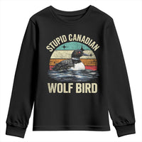 Stupid Canadian Wolf Bird Youth Sweatshirt Funny Retro LGBT Romance Hockey Fan - Wonder Print Shop