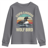 Stupid Canadian Wolf Bird Youth Sweatshirt Funny Retro LGBT Romance Hockey Fan - Wonder Print Shop