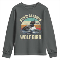Stupid Canadian Wolf Bird Youth Sweatshirt Funny Retro LGBT Romance Hockey Fan - Wonder Print Shop