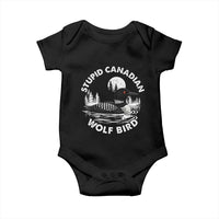 Stupid Canadian Wolf Bird Baby Onesie Sarcastic LGBT Hockey Fan - Wonder Print Shop