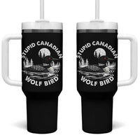 Stupid Canadian Wolf Bird Tumbler With Handle Sarcastic LGBT Hockey Fan - Wonder Print Shop