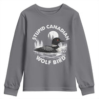 Stupid Canadian Wolf Bird Youth Sweatshirt Sarcastic LGBT Hockey Fan - Wonder Print Shop