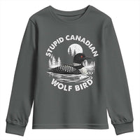 Stupid Canadian Wolf Bird Youth Sweatshirt Sarcastic LGBT Hockey Fan - Wonder Print Shop