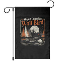 Stupid Canadian Wolf Bird Garden Flag Retro LGBT Hockey Fan Romance - Wonder Print Shop