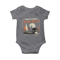 Stupid Canadian Wolf Bird Baby Onesie Retro LGBT Hockey Fan Romance - Wonder Print Shop