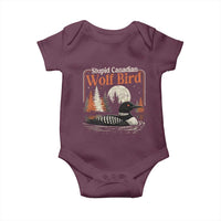 Stupid Canadian Wolf Bird Baby Onesie Retro LGBT Hockey Fan Romance - Wonder Print Shop