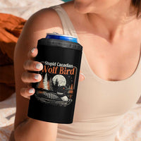 Stupid Canadian Wolf Bird 4 in 1 Can Cooler Tumbler Retro LGBT Hockey Fan Romance - Wonder Print Shop