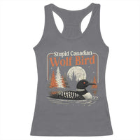 Stupid Canadian Wolf Bird Racerback Tank Top Retro LGBT Hockey Fan Romance - Wonder Print Shop