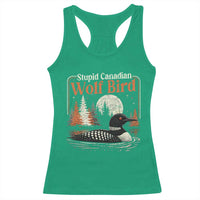 Stupid Canadian Wolf Bird Racerback Tank Top Retro LGBT Hockey Fan Romance - Wonder Print Shop