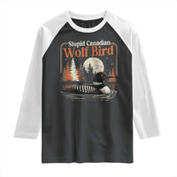 Stupid Canadian Wolf Bird Raglan Shirt Retro LGBT Hockey Fan Romance - Wonder Print Shop