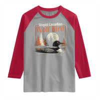 Stupid Canadian Wolf Bird Raglan Shirt Retro LGBT Hockey Fan Romance - Wonder Print Shop
