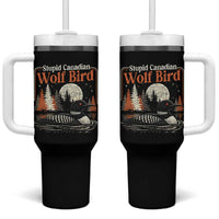 Stupid Canadian Wolf Bird Tumbler With Handle Retro LGBT Hockey Fan Romance - Wonder Print Shop