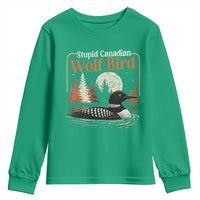Stupid Canadian Wolf Bird Youth Sweatshirt Retro LGBT Hockey Fan Romance - Wonder Print Shop