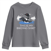 Funny Birding Youth Sweatshirt Loon Bird Watching - Wonder Print Shop