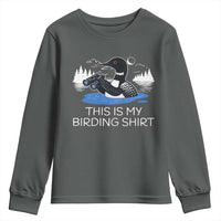 Funny Birding Youth Sweatshirt Loon Bird Watching - Wonder Print Shop