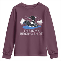 Funny Birding Youth Sweatshirt Loon Bird Watching - Wonder Print Shop