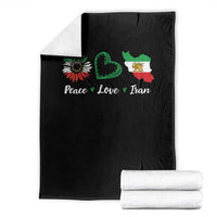 Peace Love Iran Throw Blanket Sunflower Flag