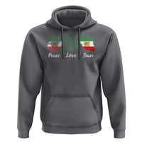 Peace Love Iran Hoodie Sunflower Flag
