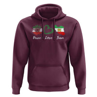 Peace Love Iran Hoodie Sunflower Flag