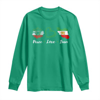 Peace Love Iran Long Sleeve Shirt Sunflower Flag