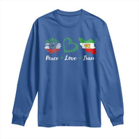 Peace Love Iran Long Sleeve Shirt Sunflower Flag