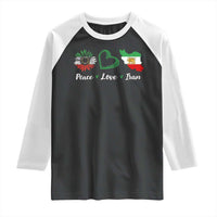 Peace Love Iran Raglan Shirt Sunflower Flag