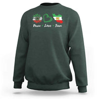 Peace Love Iran Sweatshirt Sunflower Flag