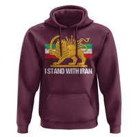 I Stand With Iran Hoodie Shir o Khorshid Lion And Sun Iran Persia