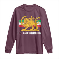 I Stand With Iran Long Sleeve Shirt Shir o Khorshid Lion And Sun Iran Persia