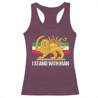 I Stand With Iran Racerback Tank Top Shir o Khorshid Lion And Sun Iran Persia