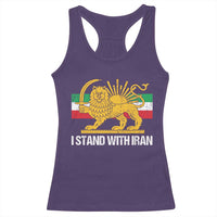 I Stand With Iran Racerback Tank Top Shir o Khorshid Lion And Sun Iran Persia