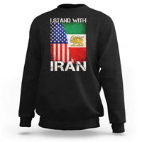 I Stand With Iran Sweatshirt Persian American Flag USA Persia Lion And Sun Iran
