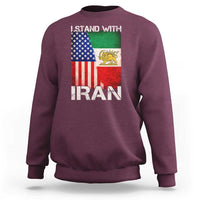 I Stand With Iran Sweatshirt Persian American Flag USA Persia Lion And Sun Iran