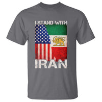 I Stand With Iran T Shirt Persian American Flag USA Persia Lion And Sun Iran