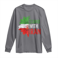 Sunflower Iran Flag Long Sleeve Shirt Persian Freedom I Stand With Iran