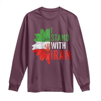 Sunflower Iran Flag Long Sleeve Shirt Persian Freedom I Stand With Iran