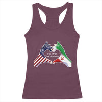 Iran Racerback Tank Top No War Yes Hummanity Persian American Flag Heart Political Statement