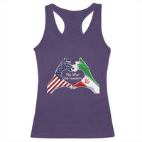 Iran Racerback Tank Top No War Yes Hummanity Persian American Flag Heart Political Statement