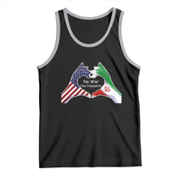 Iran Tank Top No War Yes Hummanity Persian American Flag Heart Political Statement