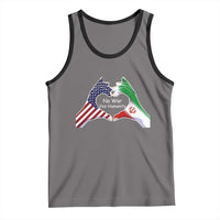 Iran Tank Top No War Yes Hummanity Persian American Flag Heart Political Statement