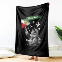 Free Iran Throw Blanket Lion And Sun Flag Persian Freedom Movement
