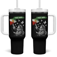 Free Iran Tumbler With Handle Lion And Sun Flag Persian Freedom Movement
