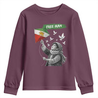 Free Iran Youth Sweatshirt Lion And Sun Flag Persian Freedom Movement