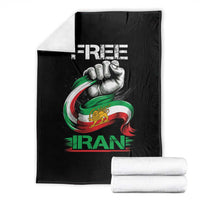 Free Iran Throw Blanket Iran Lion Sun Flag Fist