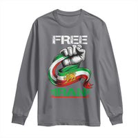 Free Iran Long Sleeve Shirt Iran Lion Sun Flag Fist
