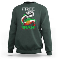 Free Iran Sweatshirt Iran Lion Sun Flag Fist